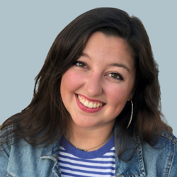 woman smiling for camera.